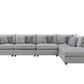 Cambria 6-piece Upholstered Modular Sectional Sofa Grey	551511-SET