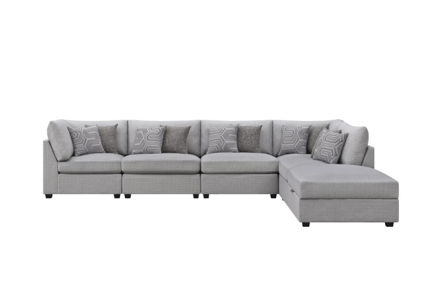 Cambria 6-piece Upholstered Modular Sectional Sofa Grey	551511-SET