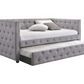 Mockern Upholstered Twin Daybed with Trundle Grey 302161