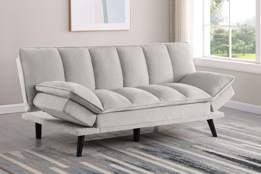 Laredo Upholstered Tufted Convertible Sofa Bed Light Grey 360017