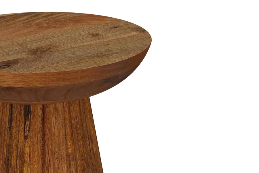 Aureo Round Solid Wood Accent Side Table Wild Honey 931155 Comming Soon