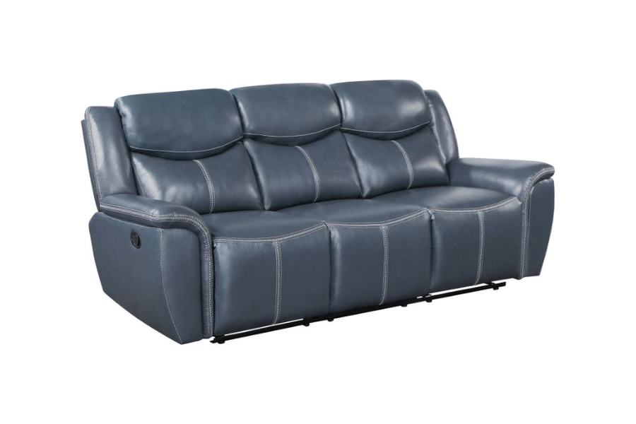 Conjunto de sofá reclinable tapizado de 3 piezas Sloane azul 610271-S3 