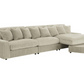 Sofá chaise longue reversible tapizado Blaine en color arena 509899-SET 