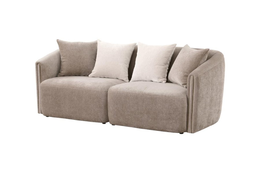 Townsend Chenille Upholstered Rolled Arm Sofa Latte	504754 Comming Soon