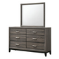 Watson 6-drawer Dresser with Mirror Grey Oak 212423M