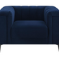 Chalet Upholstered Tuxedo Arm Tufted Chair Blue	509213