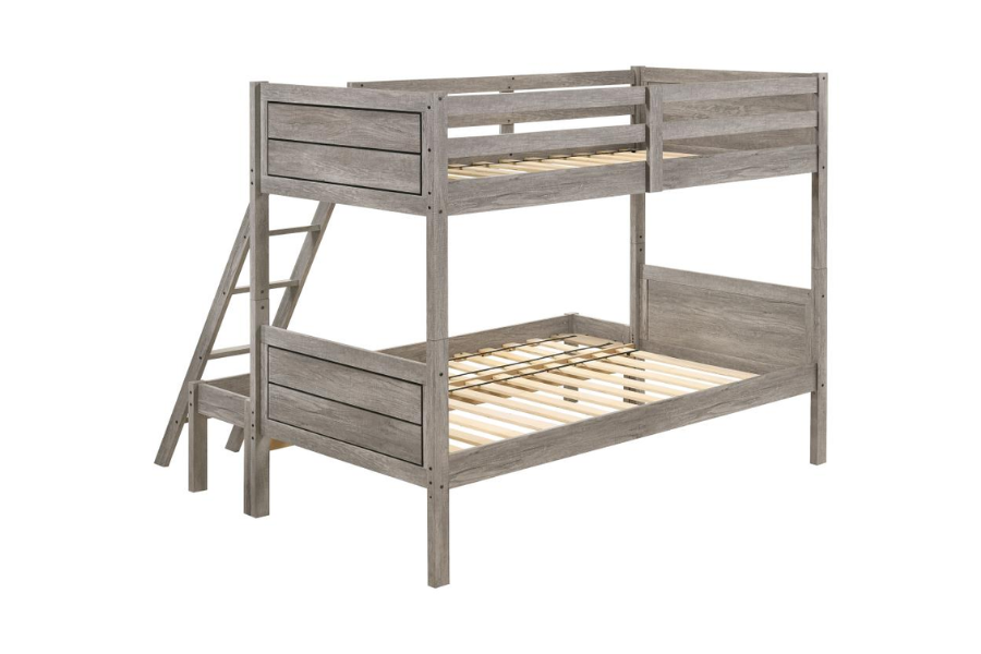 Ryder Wood Twin Over Full Bunk Bed Weathered Taupe 400819