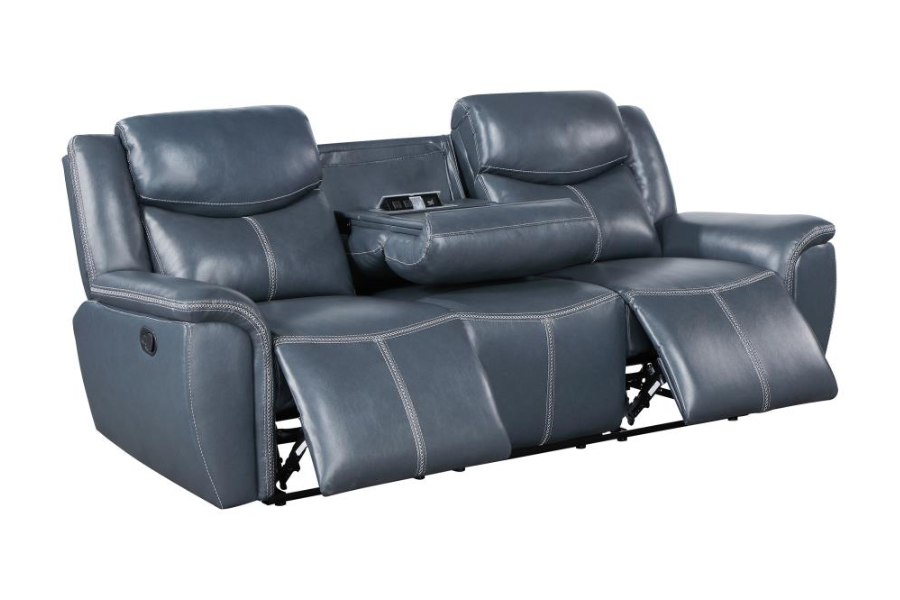 Conjunto de sofá reclinable tapizado de 2 piezas Sloane azul 610271-S2 