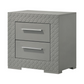 Ives 2-drawer Nightstand Bedside Table Grey High Gloss 224972