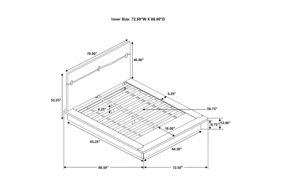 Winslow Wood Queen Panel Bed Smokey Walnut and Coffee Bean 223250SKE-S5