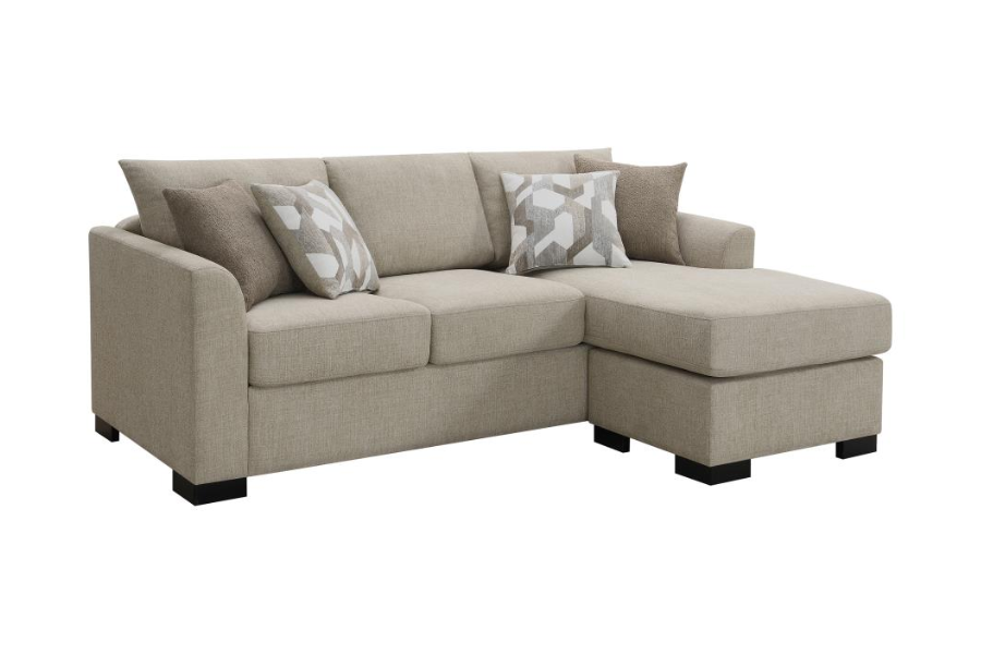 Storey Upholstered Sleeper Sectional Chaise Sofa Camel 504778