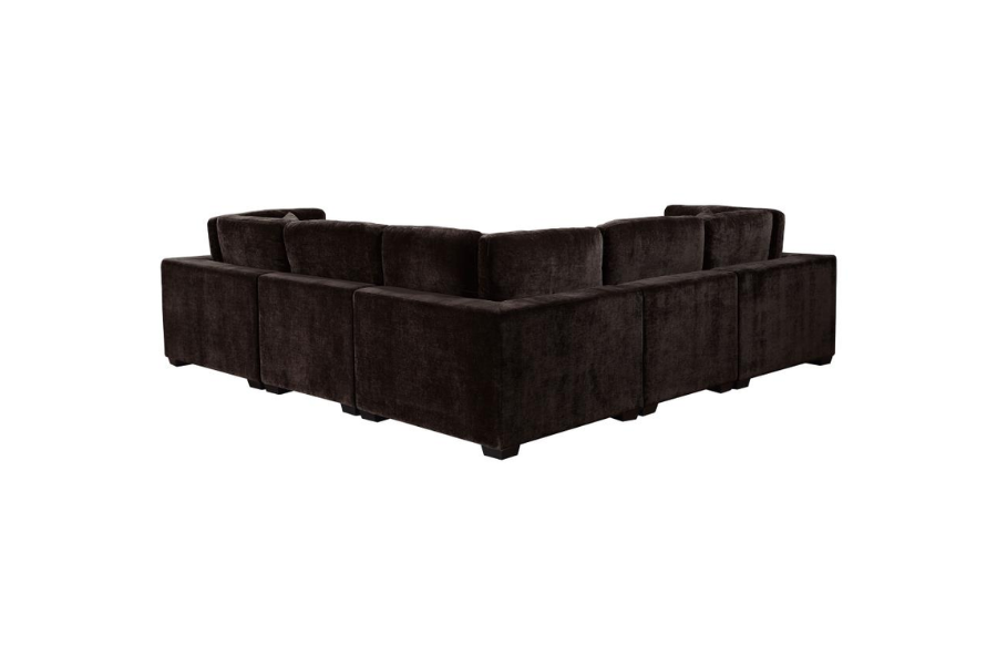 Lakeview 6-piece Upholstered Modular Sectional Chocolate 551464-SET