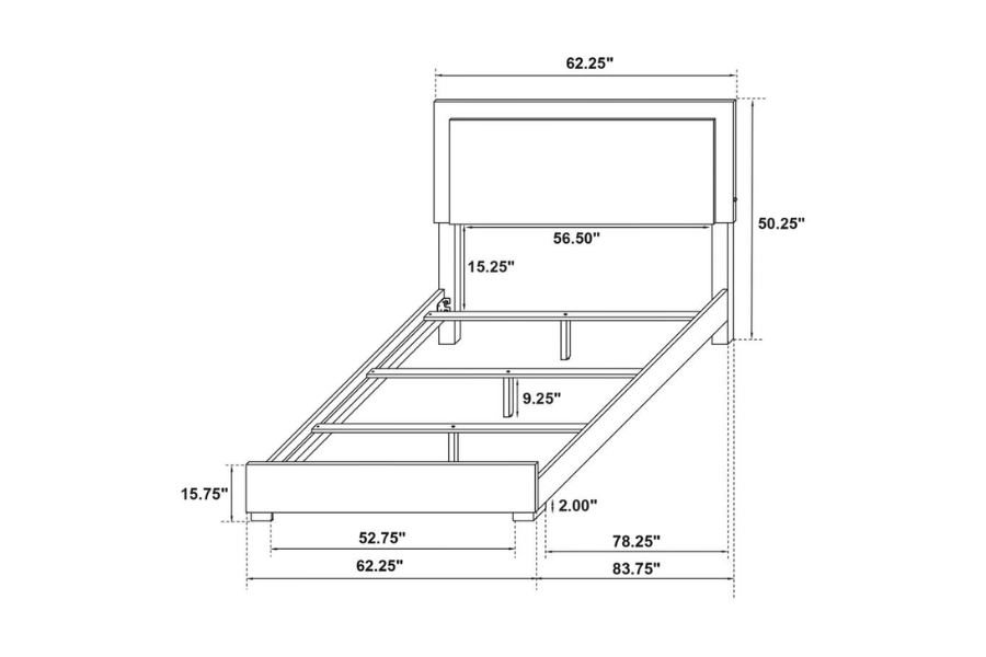 Marceline Wood Eastern King LED Panel Bed Black 222831KE Coming Soon