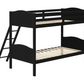 Arlo Wood Twin Over Twin Bunk Bed Black 405053BLK