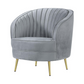 Sophia Upholstered Channel Tufted Barrel Accent Chair Grey 506866