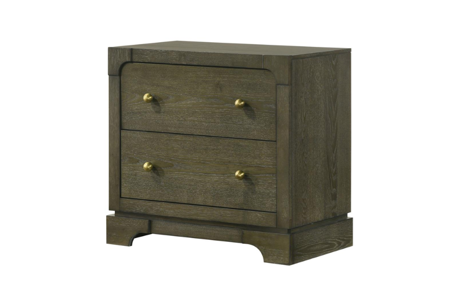 Gran Park 2-drawer Nightstand Bedside Table Dark Cocoa 224932