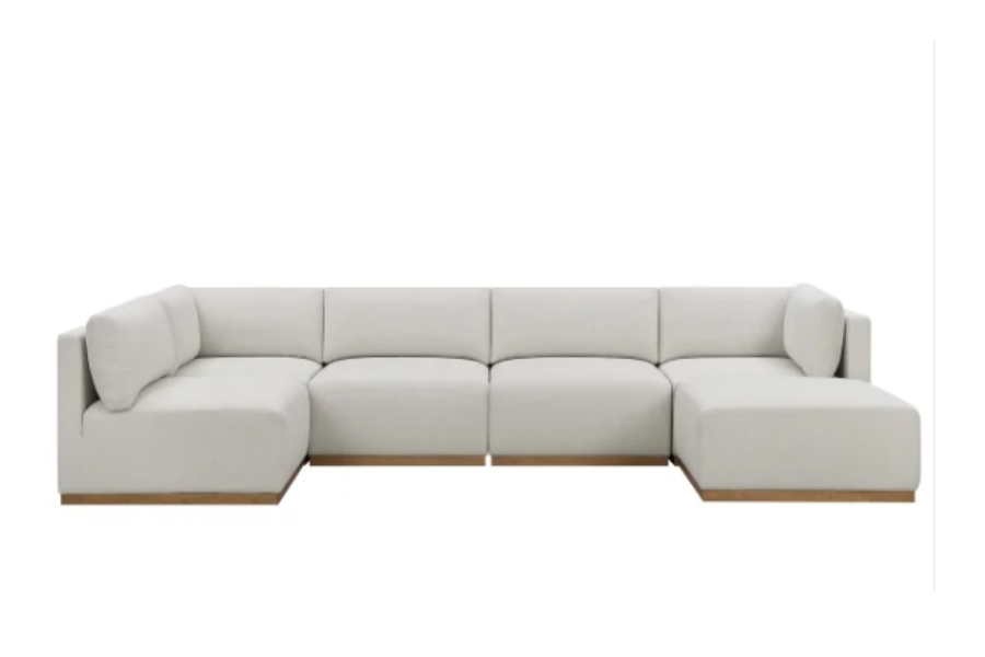 Henredon Murphy Fabric Modular Sectional with Ottoman