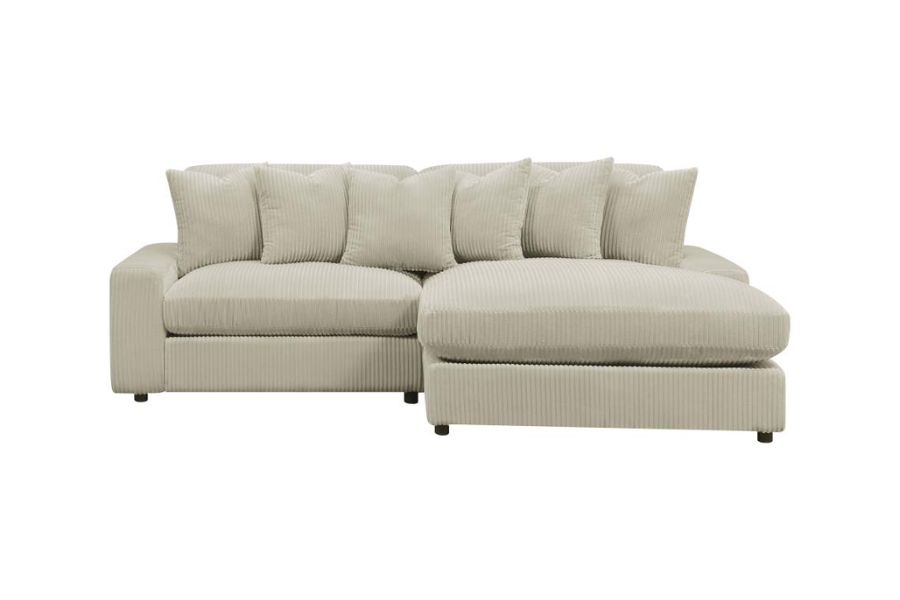 Blaine Upholstered Reversible Chaise Sectional Sofa Sand 509899