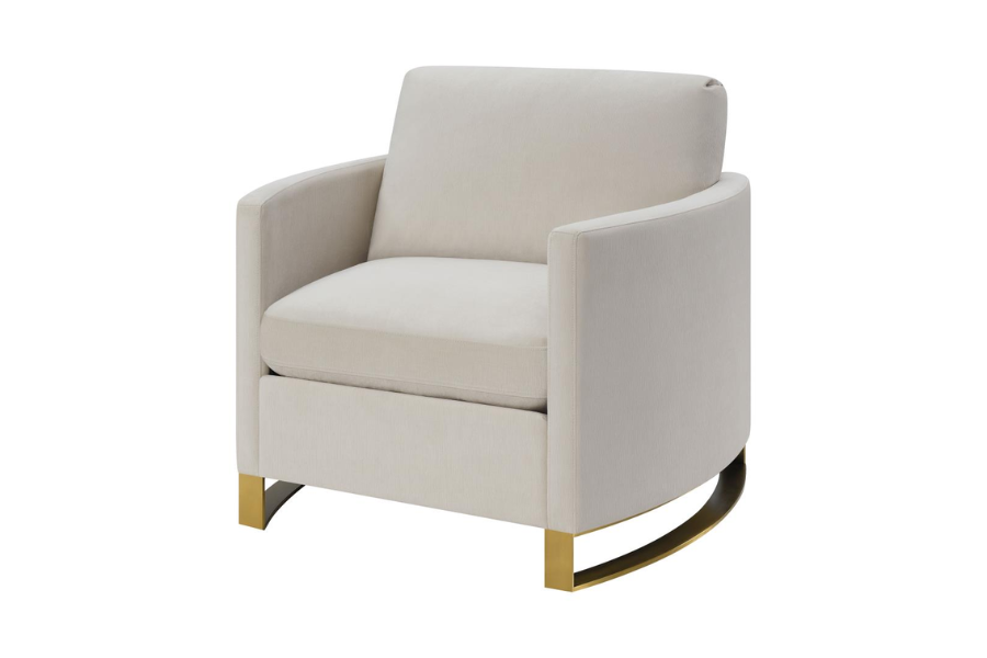 Sillón decorativo con brazos arqueados tapizado Corliss beige 508823 