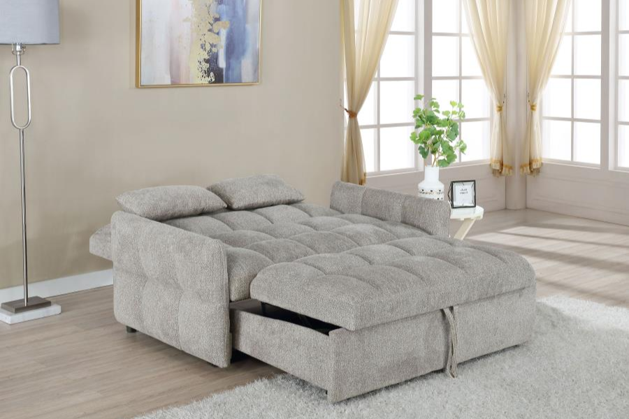 Cotswold Upholstered Convertible Sleeper Sofa Bed Light Grey 508307