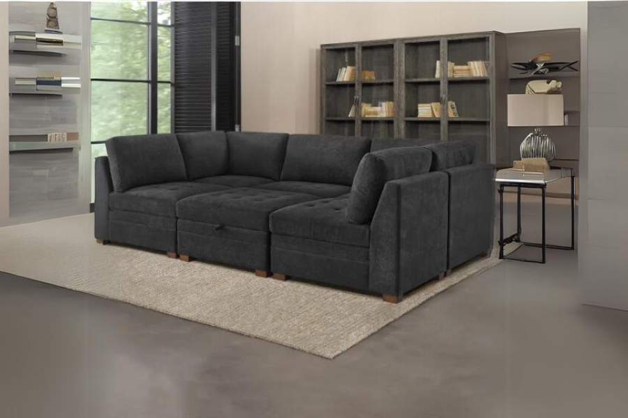 Thomasville Tisdale Fabric Sectional with Storage Ottoman