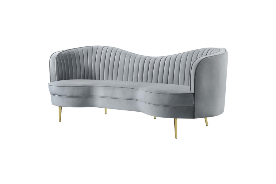 Sophia Upholstered Channel Tufted Sofa Grey 506864