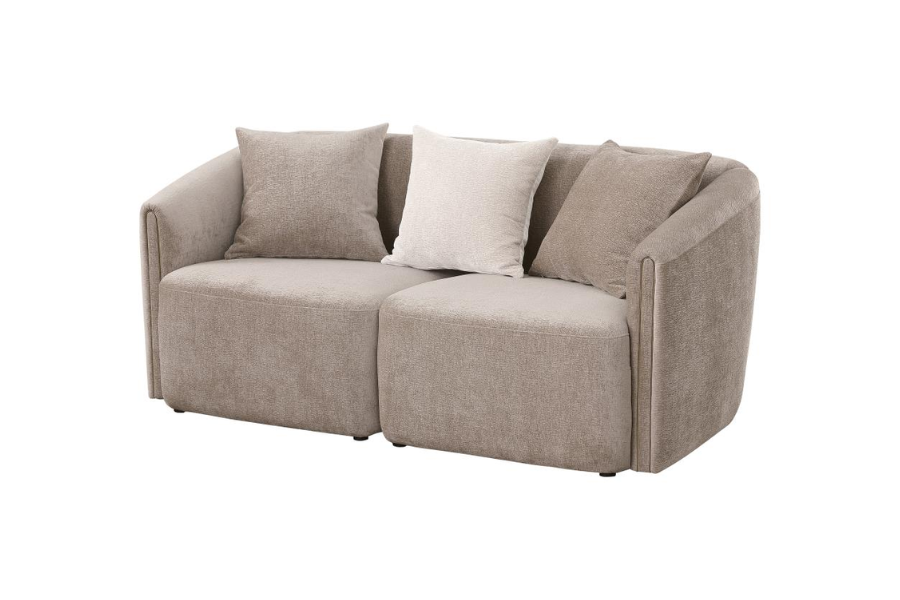 Townsend Chenille Upholstered Rolled Arm Loveseat Latte	504755