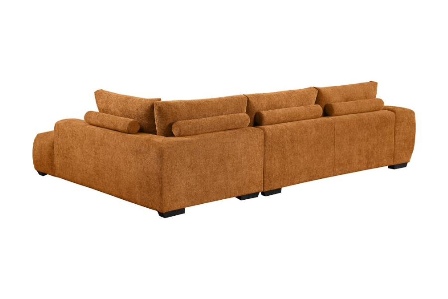 Camacho Upholstered Chaise Sectional Sofa Orange 503975 Comming Soon