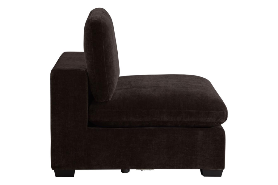 Lakeview Upholstered Armless Chair Dark Chocolate 551464