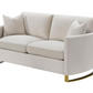 Corliss Upholstered Arched Arm Loveseat Beige 508822