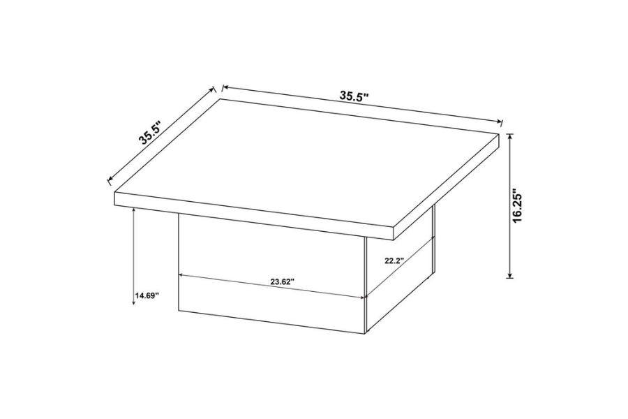 Devar Square Engineered Wood Coffee Table Mango Brown 708068