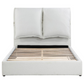 Cama King con paneles tapizados Gwendoline, estilo oriental, color blanco 306040KE 