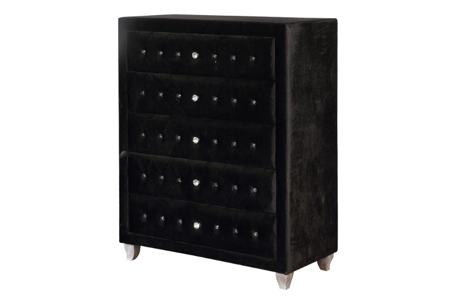 Deanna 5-drawer Bedroom Chest Black 206105