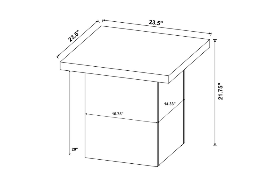 Devar Square Engineered Wood End Table Mango Brown 708067 Comming Soon