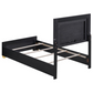 Cama doble con paneles LED de madera Marceline en color negro 222831T 