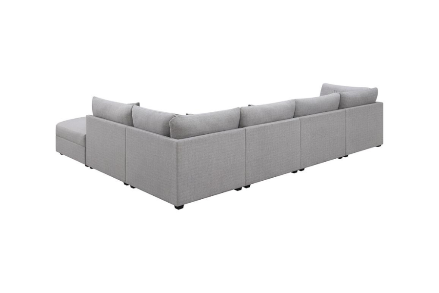 Sofá modular seccional tapizado Cambria de 6 piezas en gris 551511-SET 