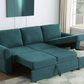 Samantha Upholstered Storage Sleeper Sectional Sofa Teal 511087