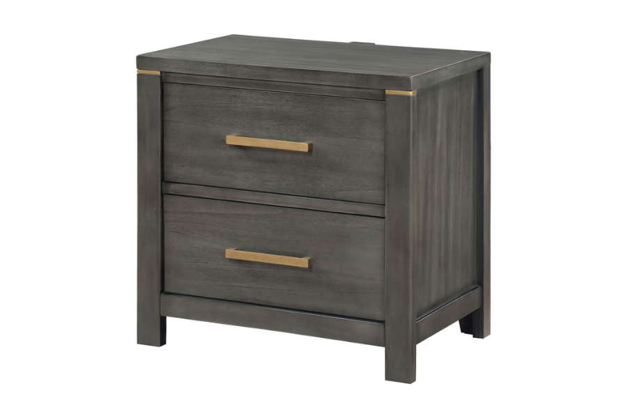 Kieran 2-drawer Nightstand Grey 224742