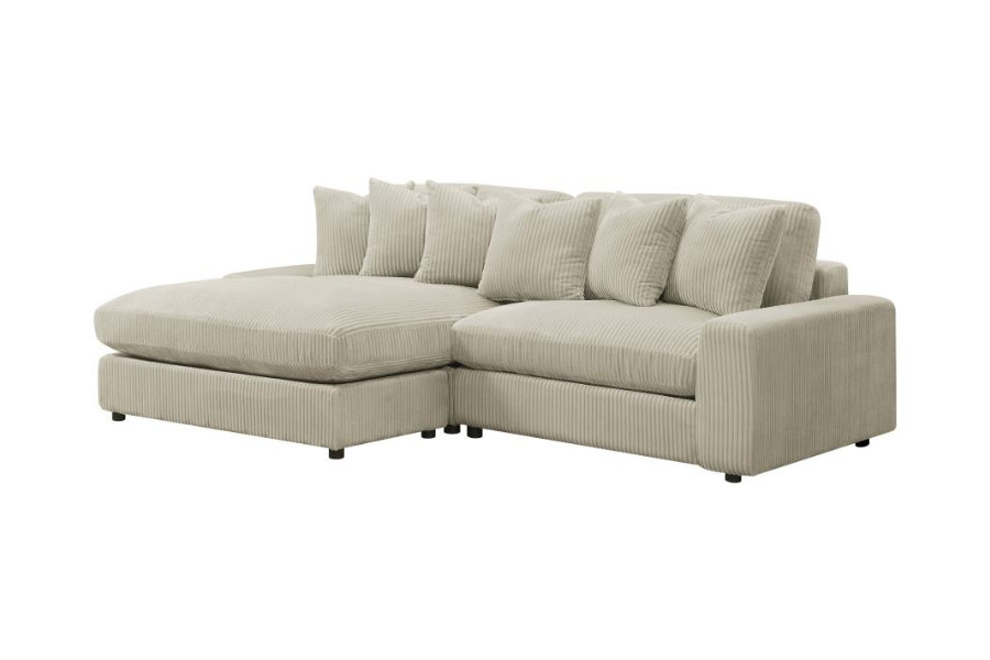 Blaine Upholstered Reversible Chaise Sectional Sofa Sand 509899