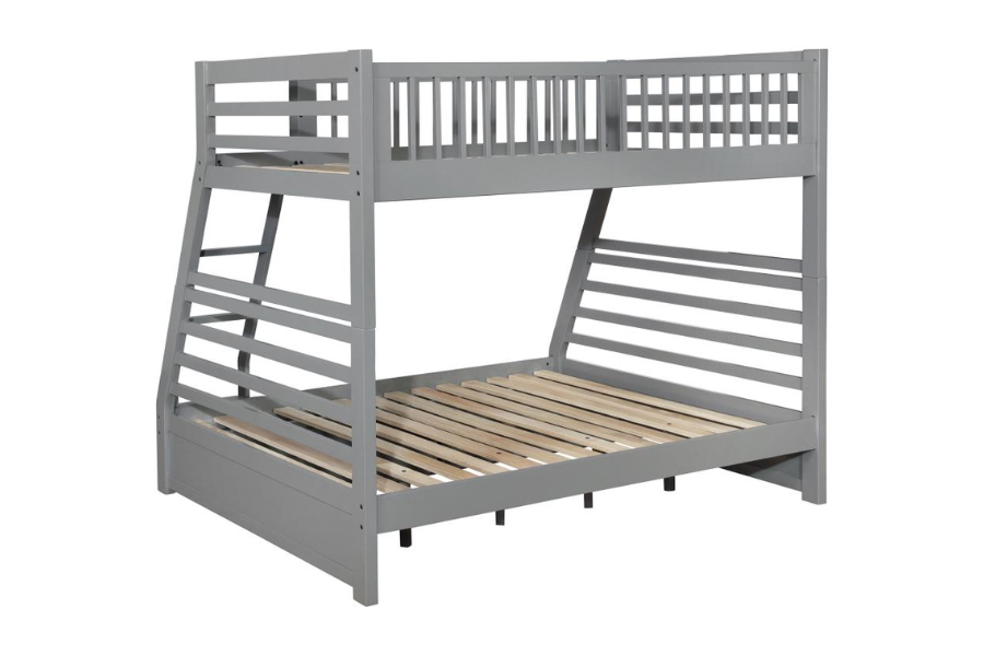 Ashton 2-drawer Wood Twin Over Full Bunk Bed Grey 460182