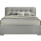 Cama Queen con paneles de almacenaje tapizados Fenbrook en gris 300523Q 