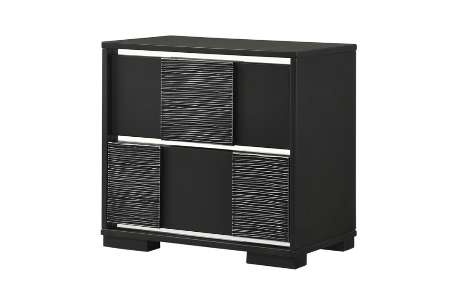 Blacktoft 2-drawer Nightstand Black 207102