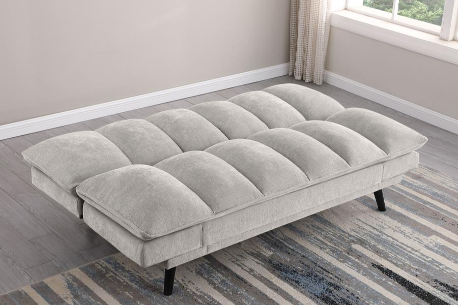 Laredo Upholstered Tufted Convertible Sofa Bed Light Grey 360017