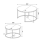 Lainey 2-piece Round Faux Marble Nesting Coffee Table Grey 736028 Comming Soon