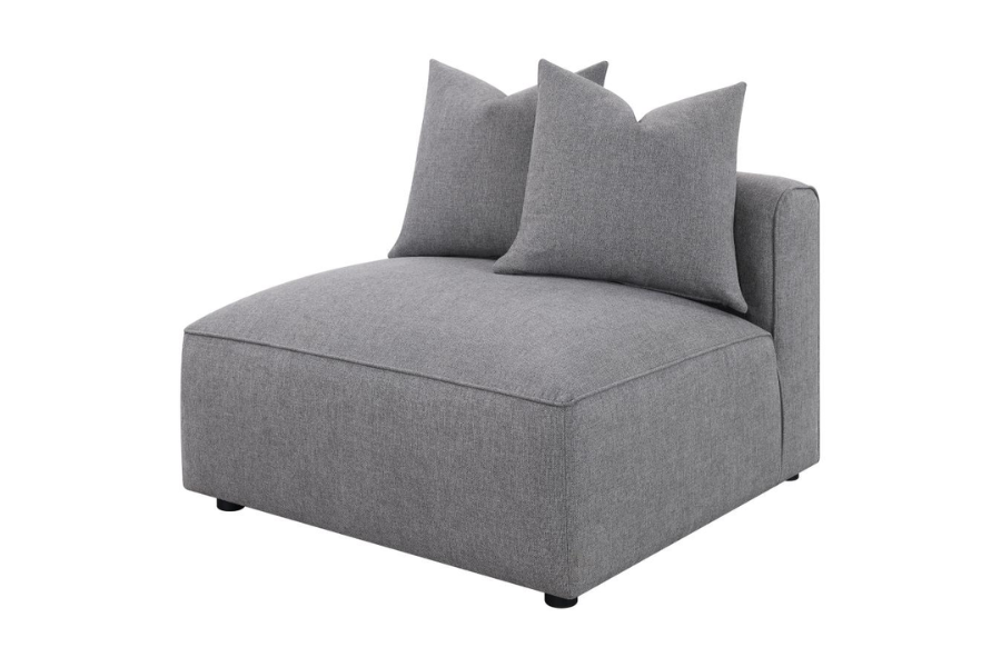 Sillón tapizado sin brazos Jennifer gris 551594 