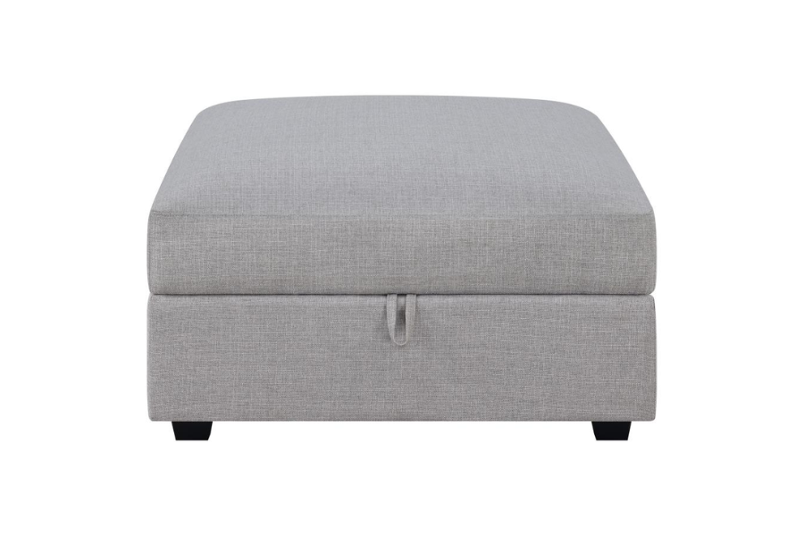 Cambria Square Upholstered Storage Ottoman Grey 551513