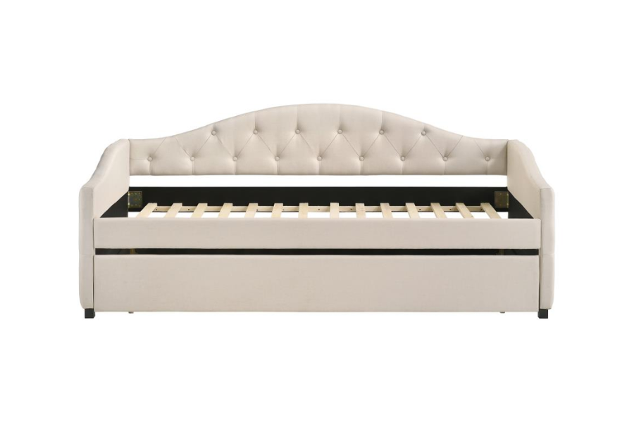 Sadie Upholstered Twin Daybed with Trundle Taupe 300639