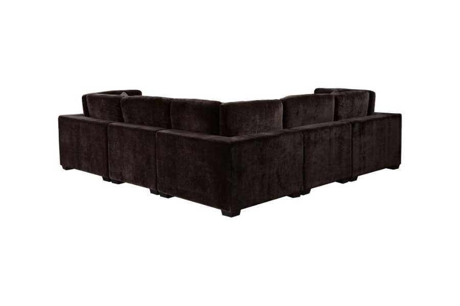 Lakeview 5-piece Upholstered Modular Sectional Chocolate 551464-SETB