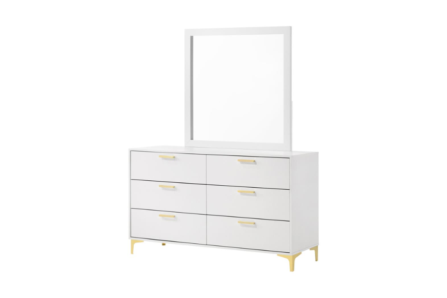 Kendall 6-drawer Dresser with Mirror White 224403M