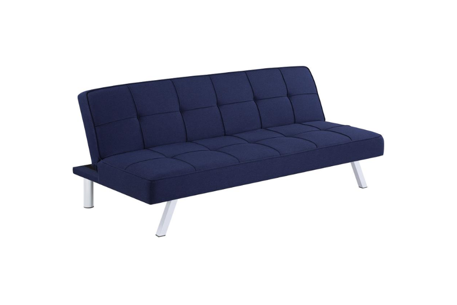 Joel Upholstered Tufted Convertible Sofa Bed Blue 360282